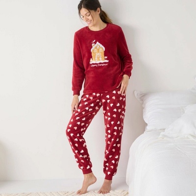 Blancheporte Fleecové s motívom domčeka červená