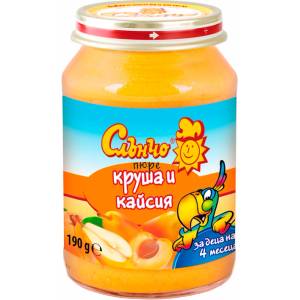 Слънчо Плодово пюре Слънчо - Круша и кайсия, 190 g (17693)