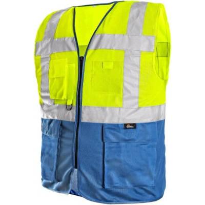 VIZWELL BOLTON vesta výstražná žltá fluor/modrá