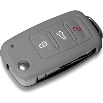 Kľúčenka Escape6 ochranné silikónové puzdro na kľúč pre VWSeatŠkoda s vystreľovacím kľúčom tmavo sivá