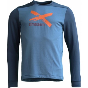 Zimtstern Мъжка фланелка с дълъг ръкав за колоездене Zimtstern Crewz Shirt L/S Fleece jumper - Blue Steel / French Navy (005-3987-0111)
