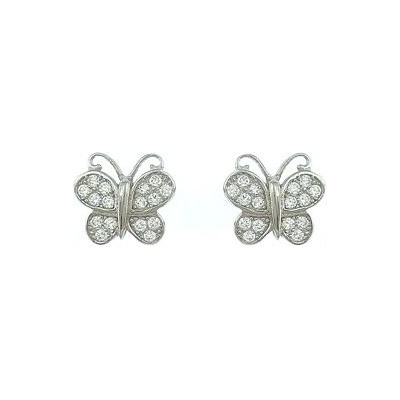 INFINITYSILVER Stříbrné náušnice zirkonový motýlci L436181