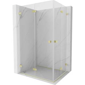 Mexen Lunar-F Duo сгъваема душ кабина 90 x 85 см, прозрачна, златна матирана - 836-090L-085P-55-00 (836-090L-085P-55-00)