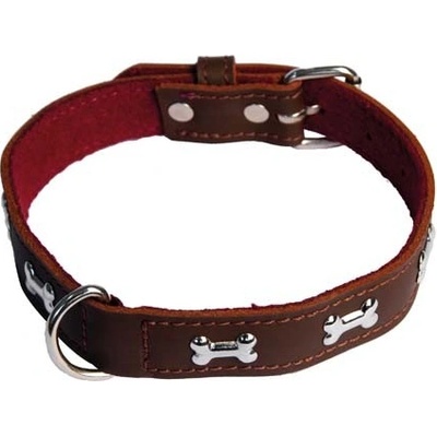 COBBYS PET Obojek z originální kůže zdoben kostičkami