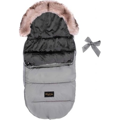 Baby Nellys STYLE 4 v 1 s kožešinkou a mašličkou 110 x 50 cm šedý