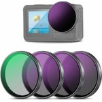 NEEWER Snap On ND Filter Set compatible with DJI Osmo Action 5 Pro/4/3, pack of 4 ND8+ND16+ND32+CPL action camera accessories, can be mounted on original glass lens cover, not for Osmo Nano, FL-A76