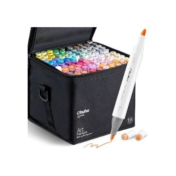 Ohuhu Маркери двувърхи b&c 104 цвята и блендер