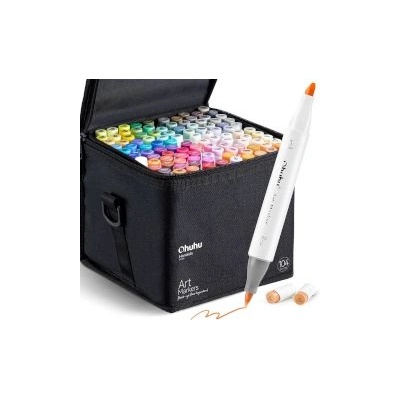 Ohuhu Маркери двувърхи b&c 104 цвята и блендер