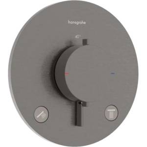 Hansgrohe Ecostat Comfort S - Термостатичен смесител за вграждане, за 2 уреда, матиран черен хром 33715340 (33715340)