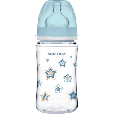 Canpol babies Antikoliková láhev se širokým hrdlem Newborn baby Modrá 240ml