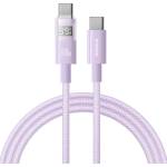 Baseus Здрав кабел с въжена оплетка за бързо зареждане за устройства с USB-C порт - Baseus Digital Display 2 USB-C to USB-C Cable 100W (P10382702511-01) (200 см) (лилав) (P10382702511-01)