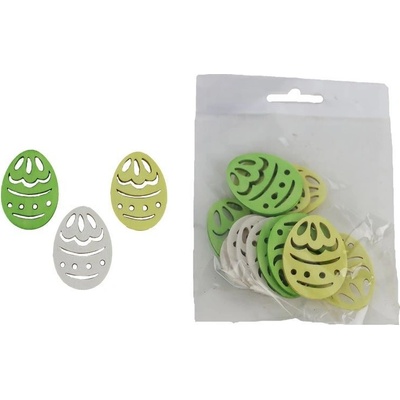 Dekorace vajíčko, 12 ks D7118 - 3 x 4 x 0,3 cm – Zboží Dáma