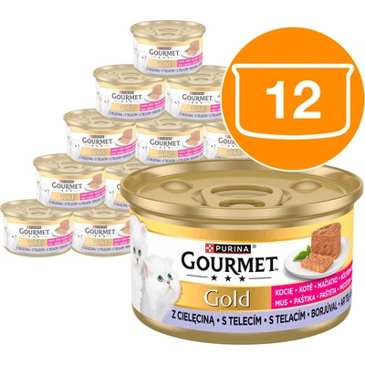 Gourmet Gold Kitten paštéta s teľacím 12 x 85 g