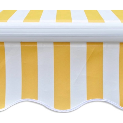 Greatstore Skládací markýza na dálkové ovládání 400 cm žlutobílá