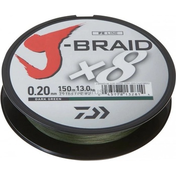 Daiwa Šnúra J-Braid x8 zelená 150m 0,22mm