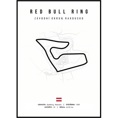 Jen tak z lásky Plakát Závodní okruhy Rozměr plakátu: 50 x 70 cm, Závodní okruh: Red bull ring, Barevná varianta: Bílá