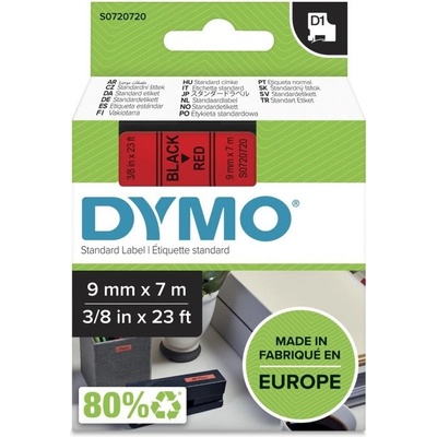 DYMO páska D1 9mm x 7m, čierna na červenej S0720720