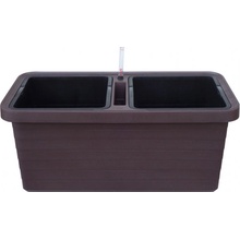 Plastia Truhlík samozavlažovací BERBERIS DUO plastový tmavě hnědý 80x39x35 cm