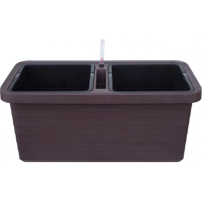 Plastia Truhlík samozavlažovací BERBERIS DUO plastový tmavě hnědý 80x39x35 cm