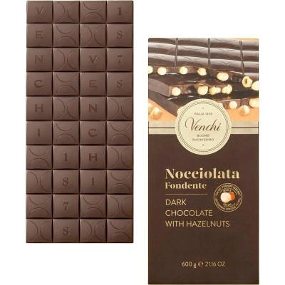 Venchi Čokoláda hořká s lískovými ořechy 600 g