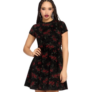 KILLSTAR дамска рокля KILLSTAR - Poisoned Rose - Black/Red - KSRA014626