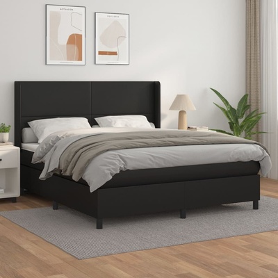 vidaXL 11461.3132387 Boxspring postel s matrací černá umělá kůže