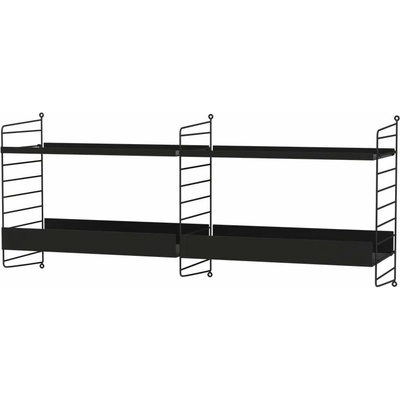 String Polica String Metal Shelf High Edge 58 x 30, black