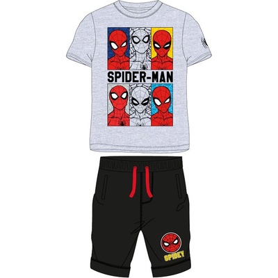 Eplusm set tričko a kraťasy chlapčenské Spiderman sivé/čierne