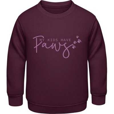 AWDis detská mikina Dizajn Moje deti majú labky Purpurovočervená
