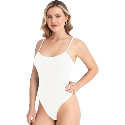 Бяло боди-прашка с тънка презрамка