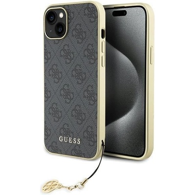 GUESS Кейс Guess GUHCP15MGF4GGR за iPhone 15 Plus 6.7", сив / сив, твърд, 4G Charms Collection (3666339171674)