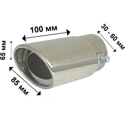 Накрайник за ауспух - единичен елипсовиден - ширина 85mm (BAC-3916)
