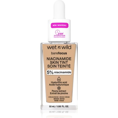Wet n Wild BareFocus Niacinamide Skin Tint лек хидратиращ фон дьо тен цвят Cream Beige (Warm) 32ml
