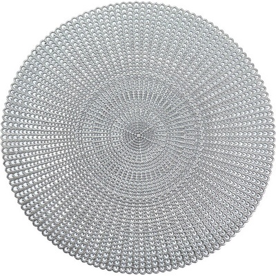 Zeller Prostírání kulaté stříbrné plastové průměr 41cm