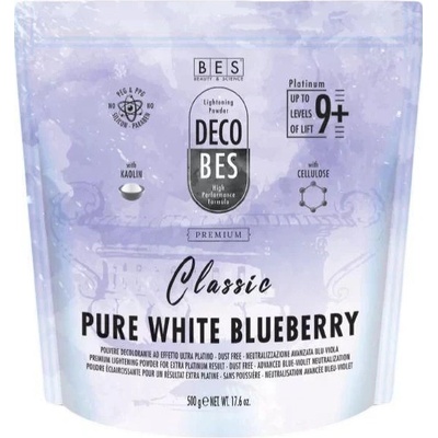 BES Decobes CLASSIC Pure White Blueberry Classic 9+ 500 g - bezprašný modro-fialový melír