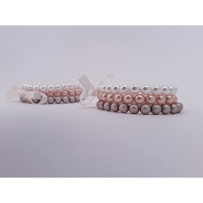 Šperky Katyba náramky Jablonecké sklo béžovooranžovobílá 00097