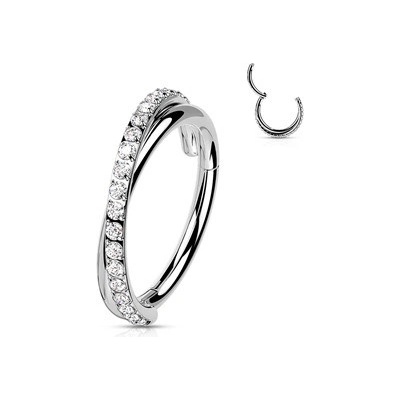 Šperky4U Segment kruh s překřížením helix cartilage tragus piercing NS0055-1210