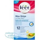 Veet Wax Strips voskové depilační pásky pro citlivou pokožku Almond Oil & Vitamin E 12 ks