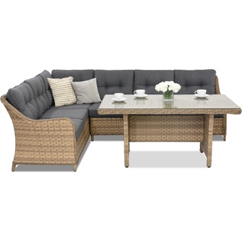 Garden Point Ъглов градински диван с маса Toledo Comida 5 Garden Point cappuccino (GAP323-COM)