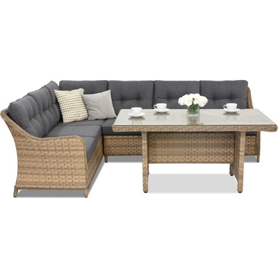 Garden Point Ъглов градински диван с маса Toledo Comida 5 Garden Point cappuccino (GAP323-COM)