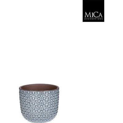 Mica КАШПА КЕРАМИЧНА КРЪГЛА daan Ø11х9см СИНЯ (1087737)