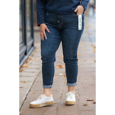 Mom fit džíny HANOJ [M1383-2A] Barva: Tmavě modrá, Velikost: XL