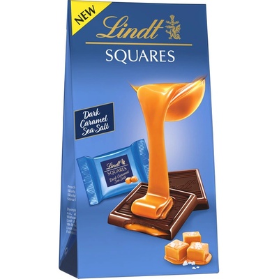 Lindt Štvorčeky tmavý karamel a morská soľ 144 g