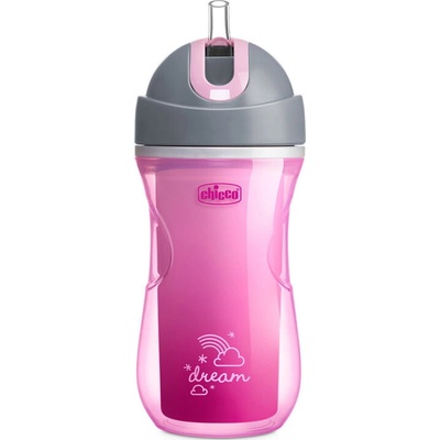 Chicco hrnček sport termo so slamkou 266 ml ružový
