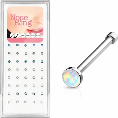 S4U Sada 40ti piercingů do nosu, 2,5 mm opál 0,8 mm N0000-27