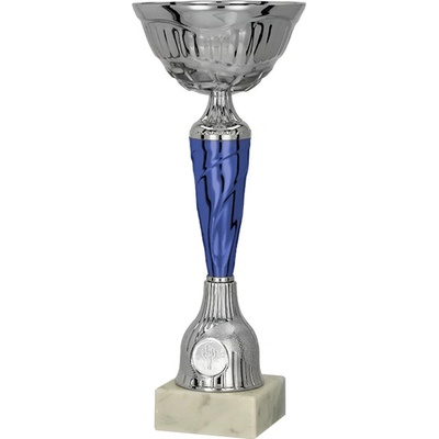 Kovový pohár Stříbrno-modrý 25 cm 10 cm