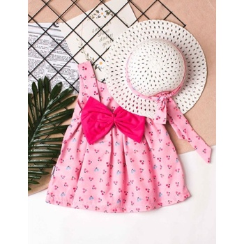 Kidex´s Dievčenské šaty s klobúkom čerešne