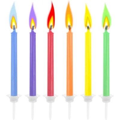 Godan Комплект от 6 свещи с цветен пламък (pf-s6kp)