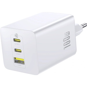 Baseus Захранване за ел. мрежа за лаптопи, смартфони и таблети с 2xUSB-C и 1xUSB-A изходи - Baseus EnerFill FE11 GaN Wall Charger 100W (бял) (B0F23X1654)