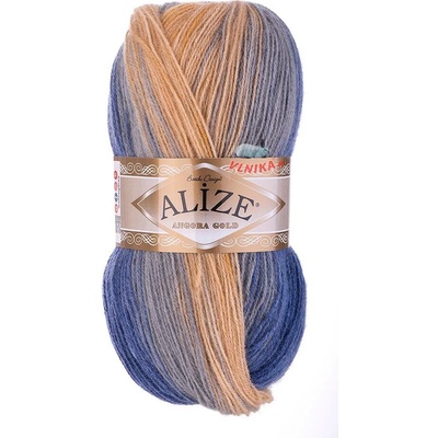 Alize Angora gold batik 7914 modro-hnědo-šedá